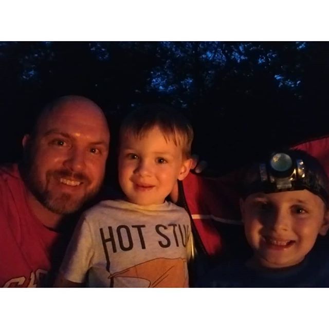 1st Father/&quot;some of his sons&quot; camp out was a success! ❤
Thanks fellas for taking good care of my buddies ... And Daddy, dont worry, Knox kept your side of the bed warm and seemed a little bummed when I explained you would be returning to re