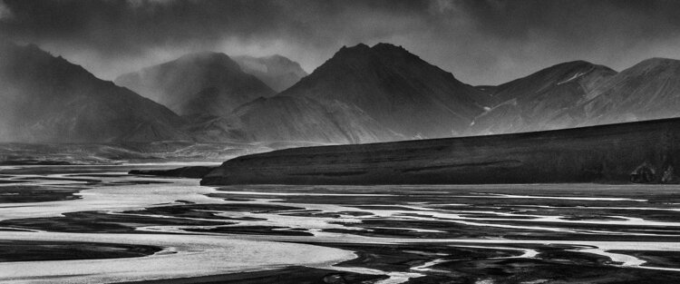 Storm across the flood plain by Mike Morley