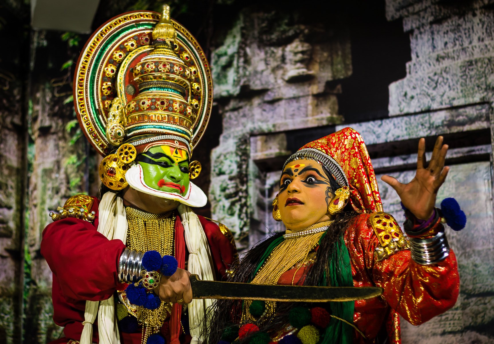 Kathakali Dancers in the Narakasuravadham by Robert Steemson