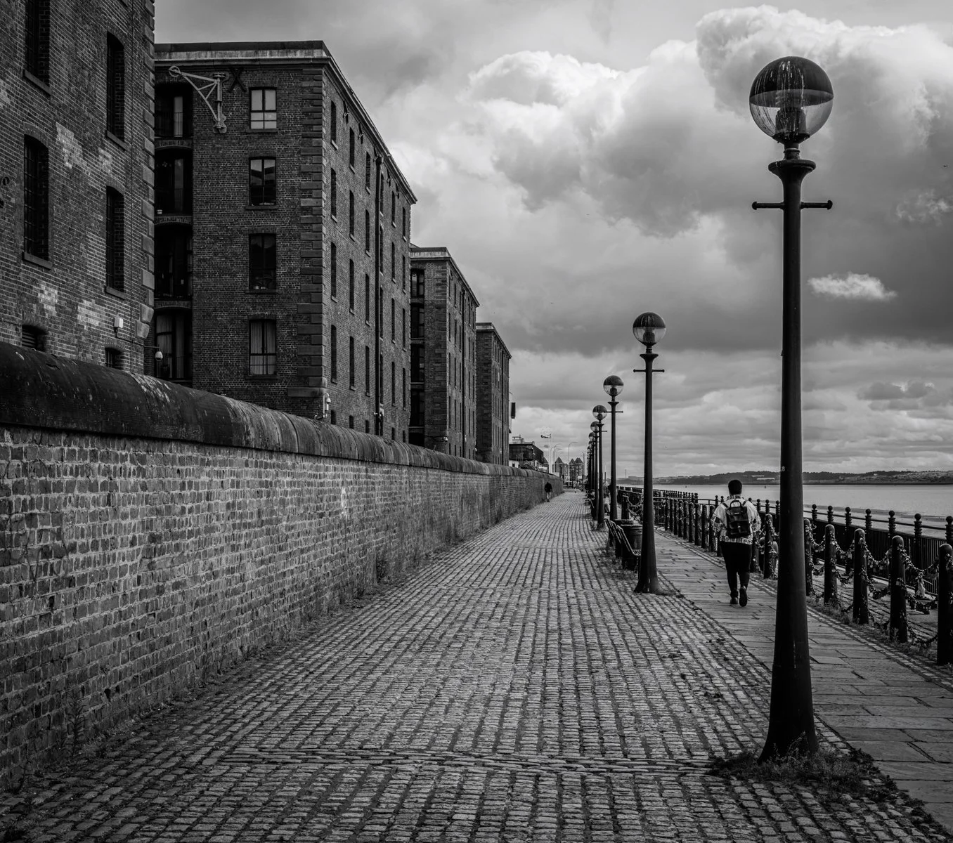 Ian Beck - Behind the Tate Modern, Liverpool - I liked the leading lines. It was a grey day so decided on monochrome. F11, auto ISO