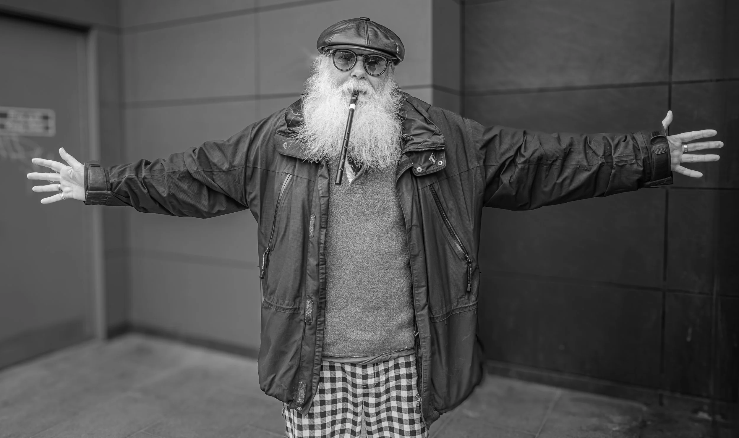 Steve Preston - Arms and the man - He caught my eye outside Leeds Station. He chose the pose. Ricoh GRIII, 18.3mm, 2.8, fixed lens, f/8, 1/200, ISO 1000