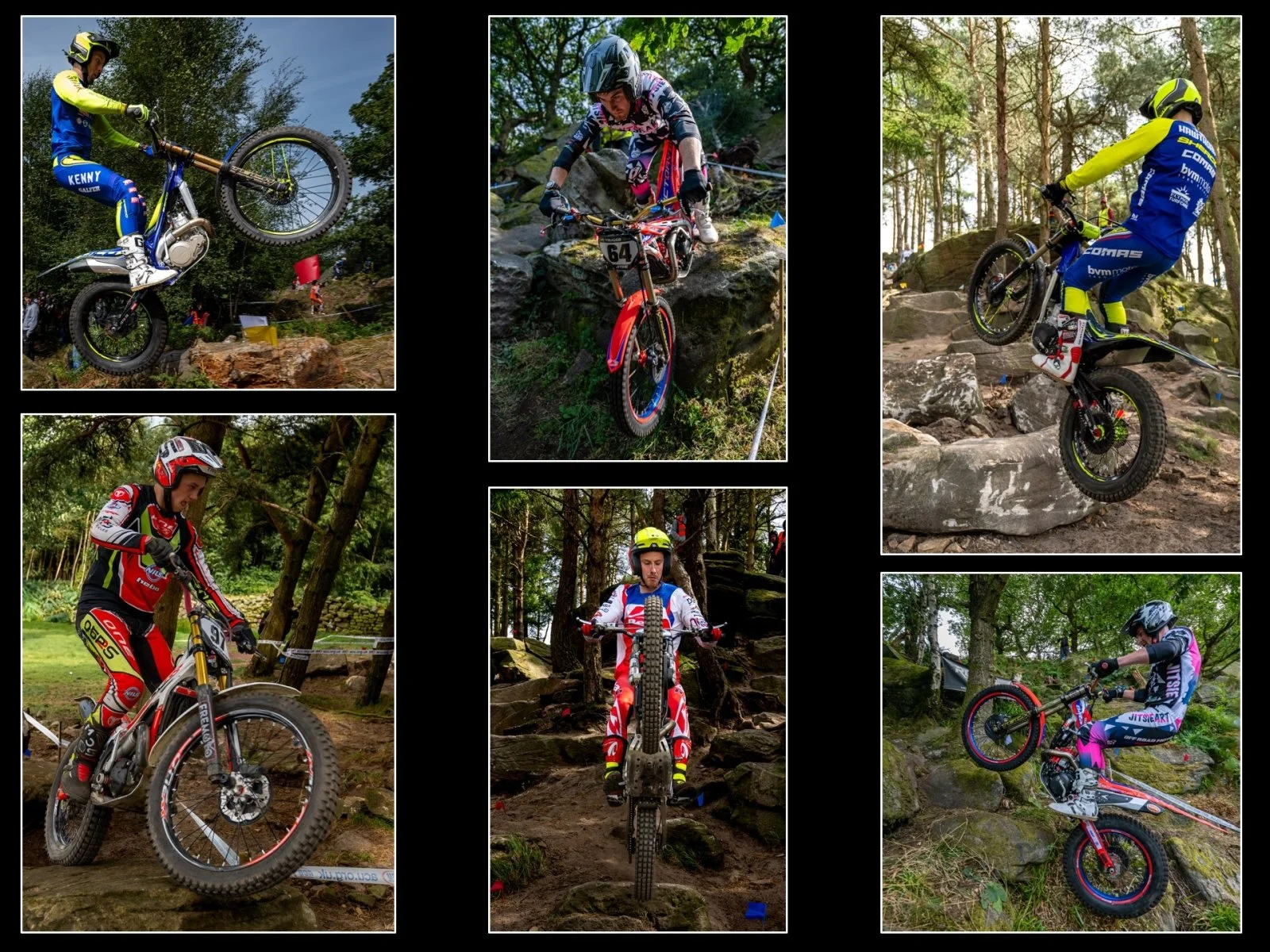 Trials Bikes - Alistair How
Trials riding requires expert skills to navigate around a course where riders are challenged to a series of elements within a time limit and without penalties. I wanted to capture the different challenges of the course, th