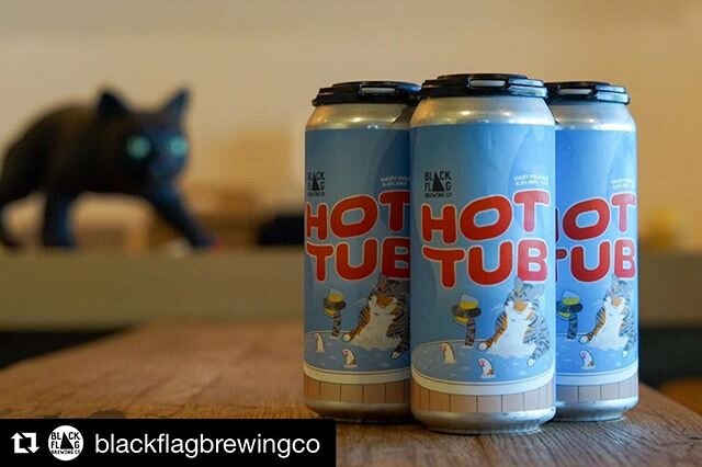 ‪🚨 #beercat release alert 🚨‬
.
‪HOT TUB, a hazy pale ale from @blackflagbrewingco.‬
.
‪Available meow!‬
.
📸 @blackflagbrewingco
.
.
.
.
.
#craftbeer #brewcat #beerkitty #craftbeercat #purrfect #pawesome #cat #cats #gato #neko #katze #chat ‪#beer ‪