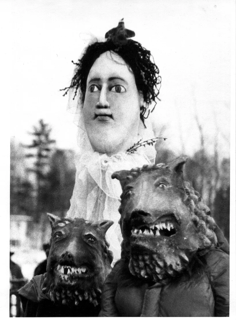 Spring, a paper mache giant puppet who has since graced dozens of parades