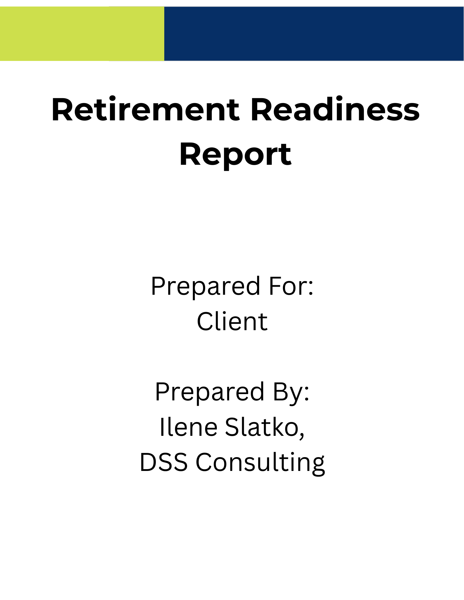 Retirement Readiness Report