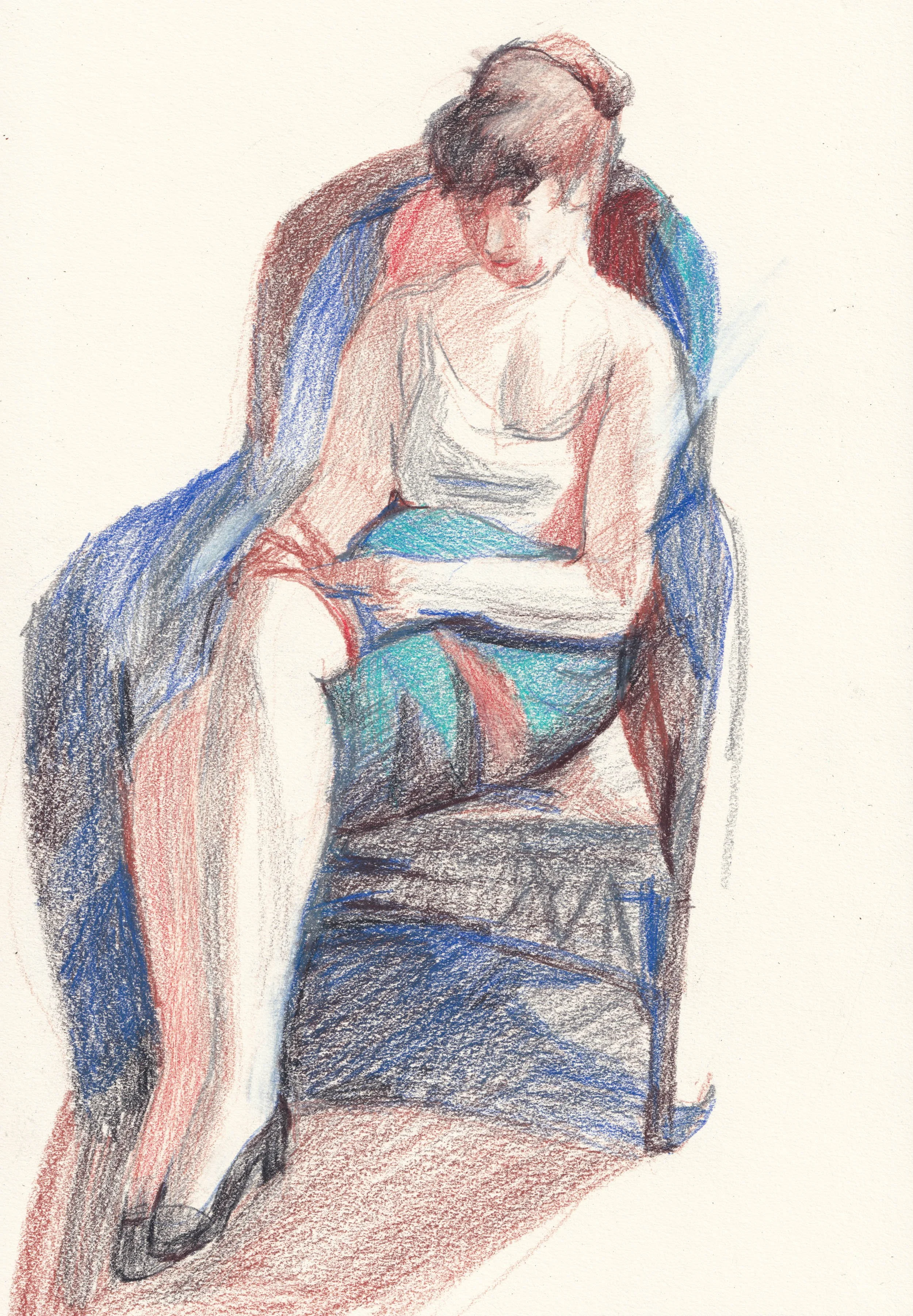 Colored pencil, 9" x 12"