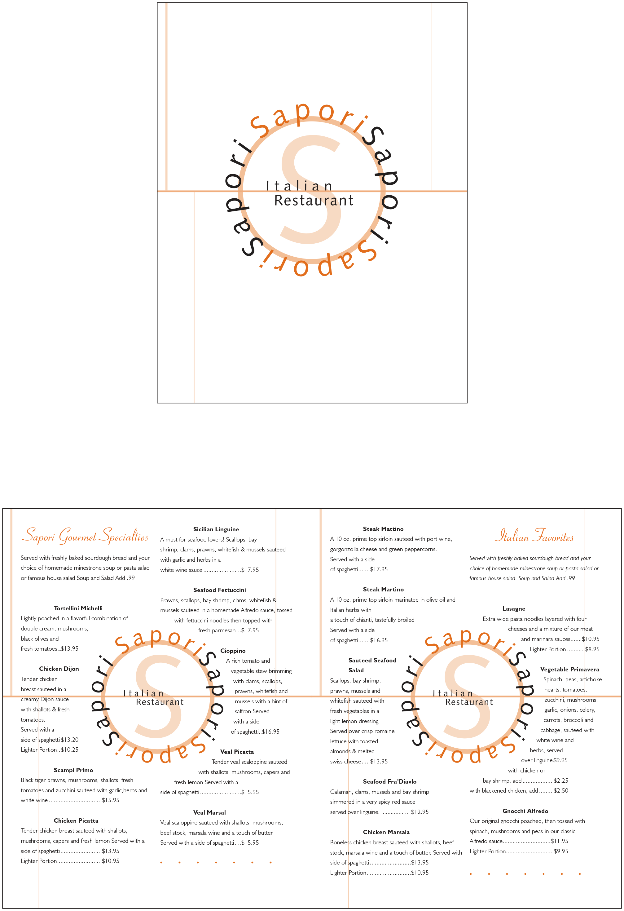 Company logo concept and menu design