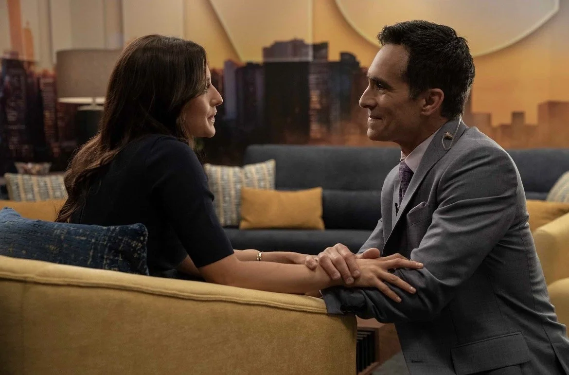 Nestor Carbonell and Ashley Reyes in The Morning Show