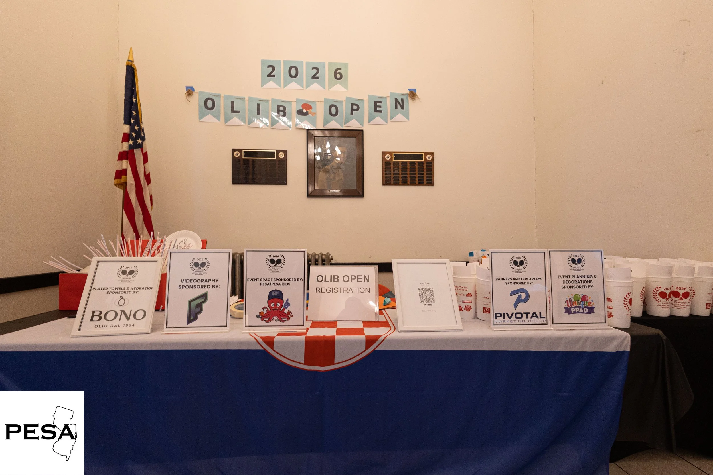 front view of sponsor table