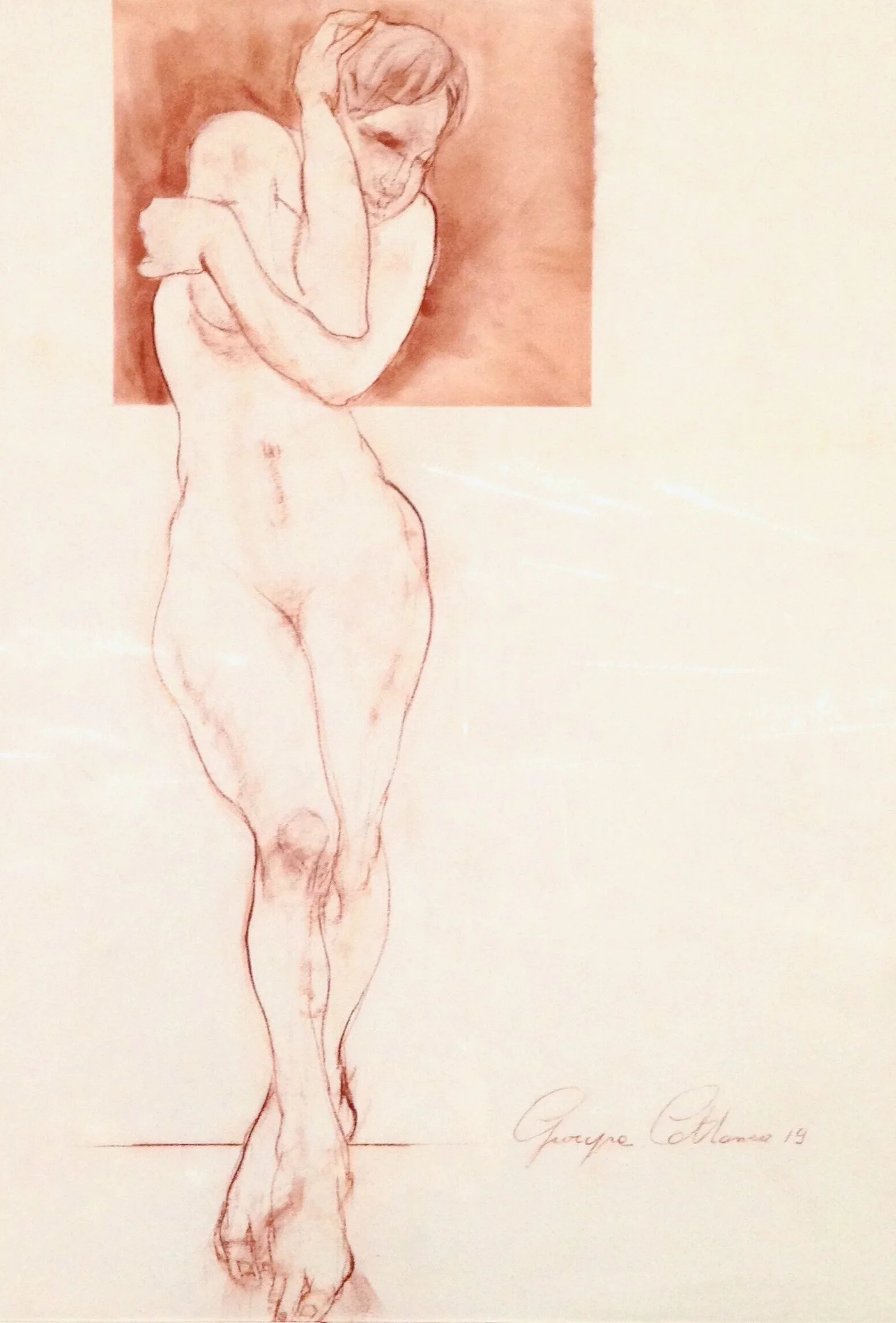  Sanguine on paper, 19.5x27.5in (50x70cm), 2019 