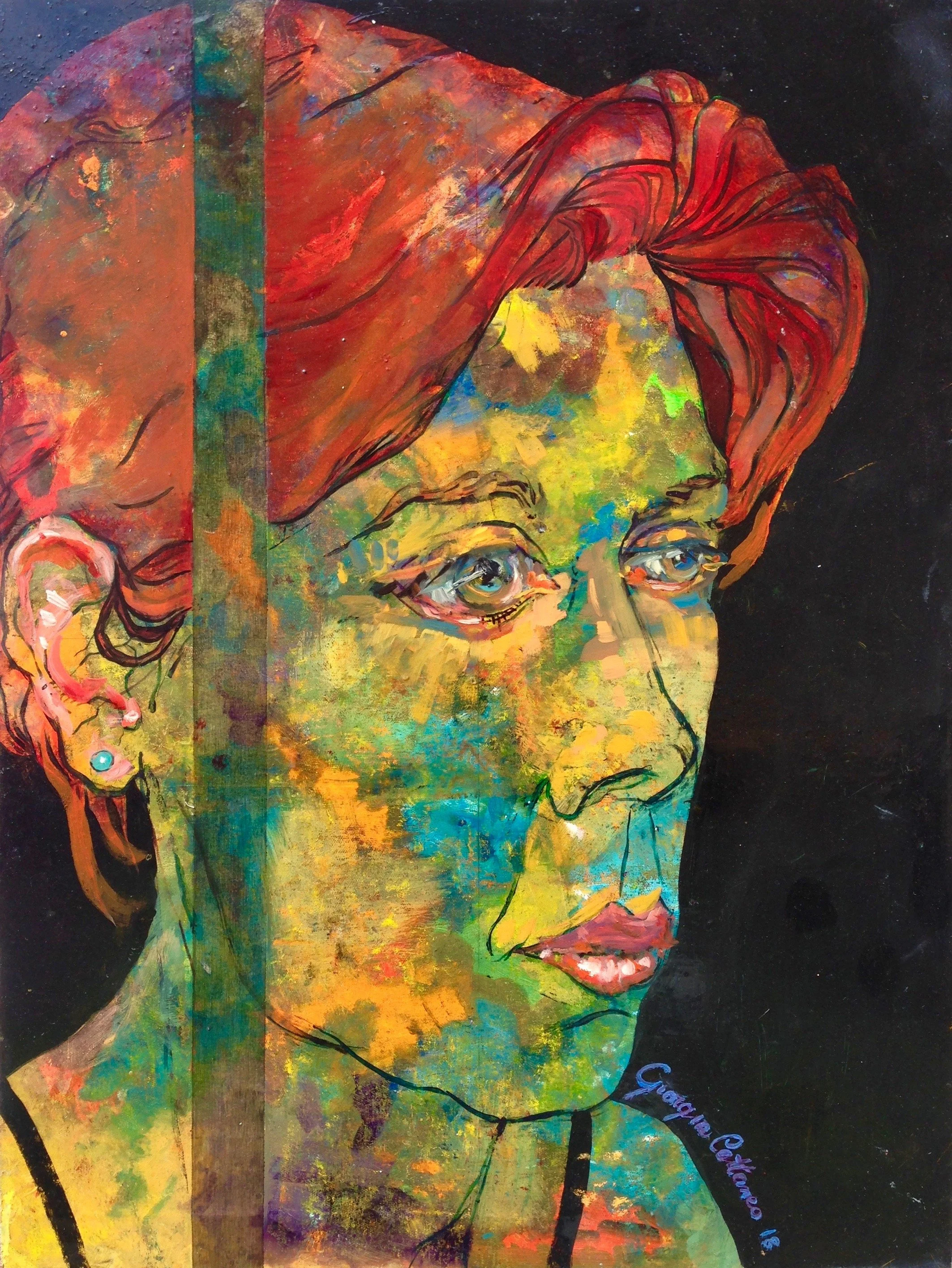  Oil on paper/wood, 19x26in (49.5x66.5 cm), 2018 
