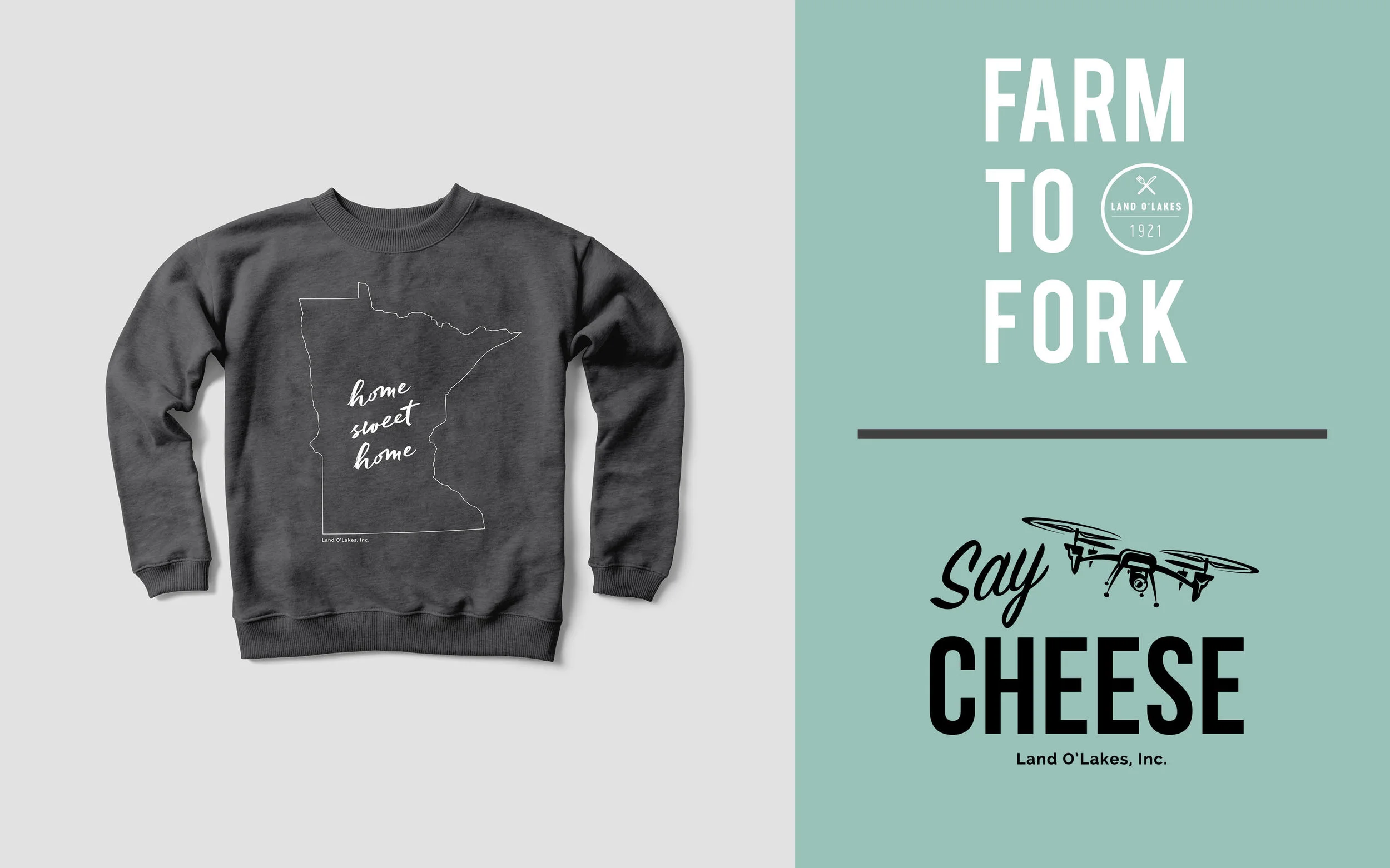 Shirt designs for the Land O'Lakes company store and special events.