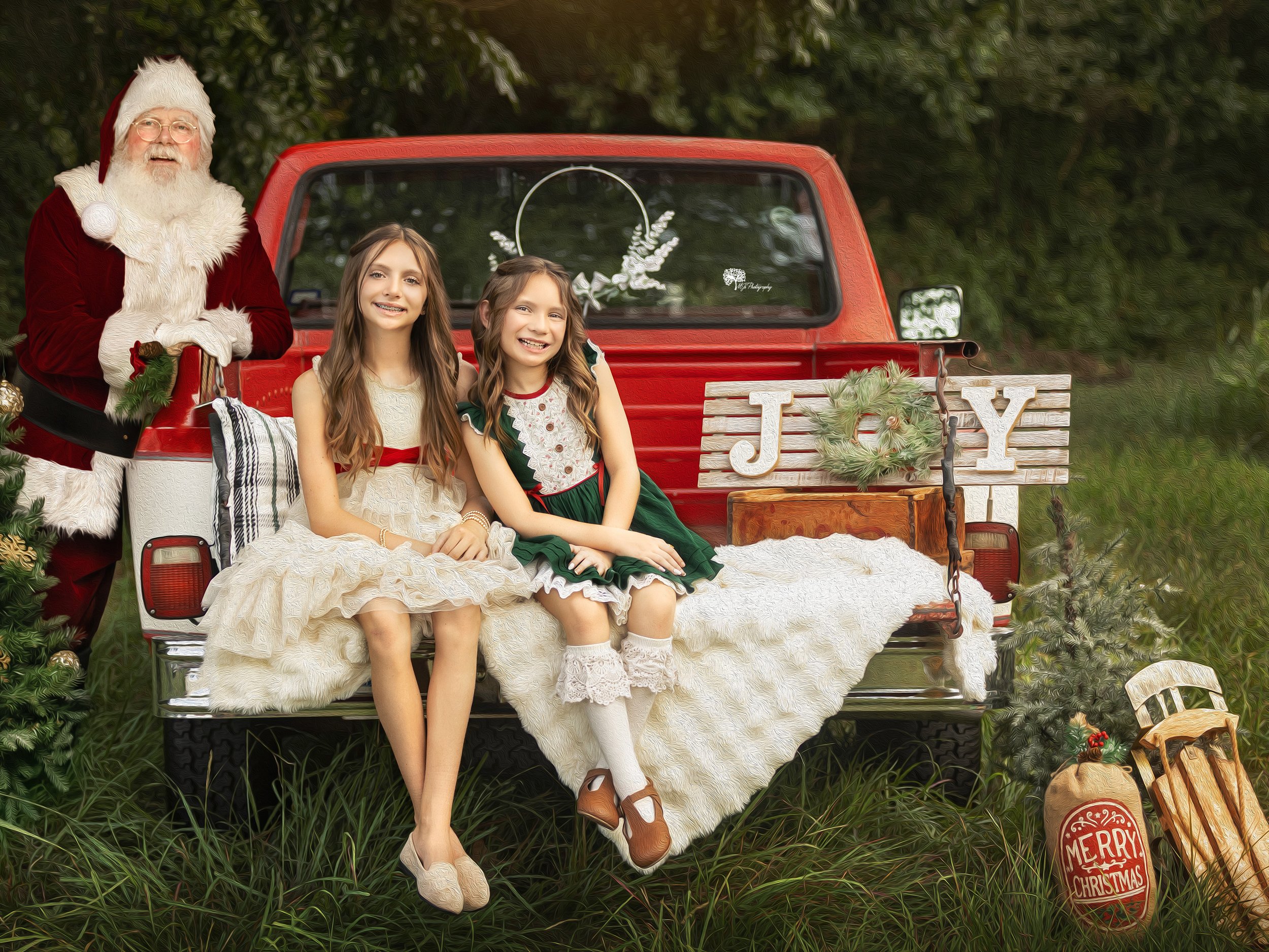Fulshear santa mini, Katy Santa mini, HTX santa mini, Katy red truck mini