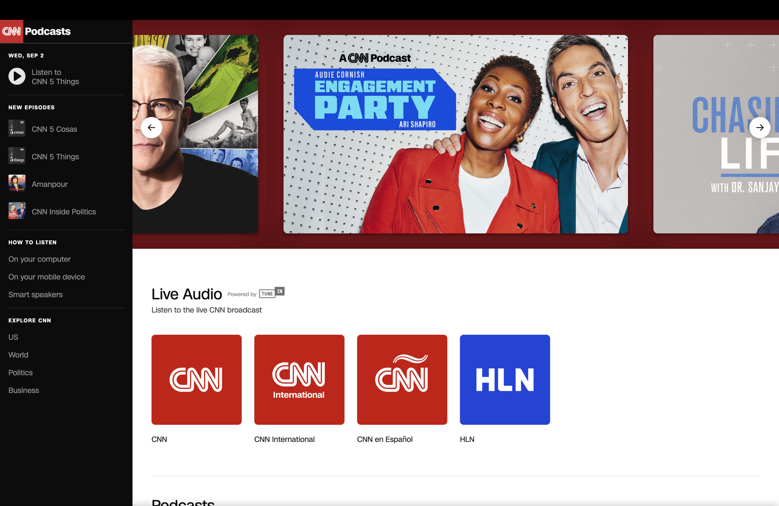cnn audio homepage
