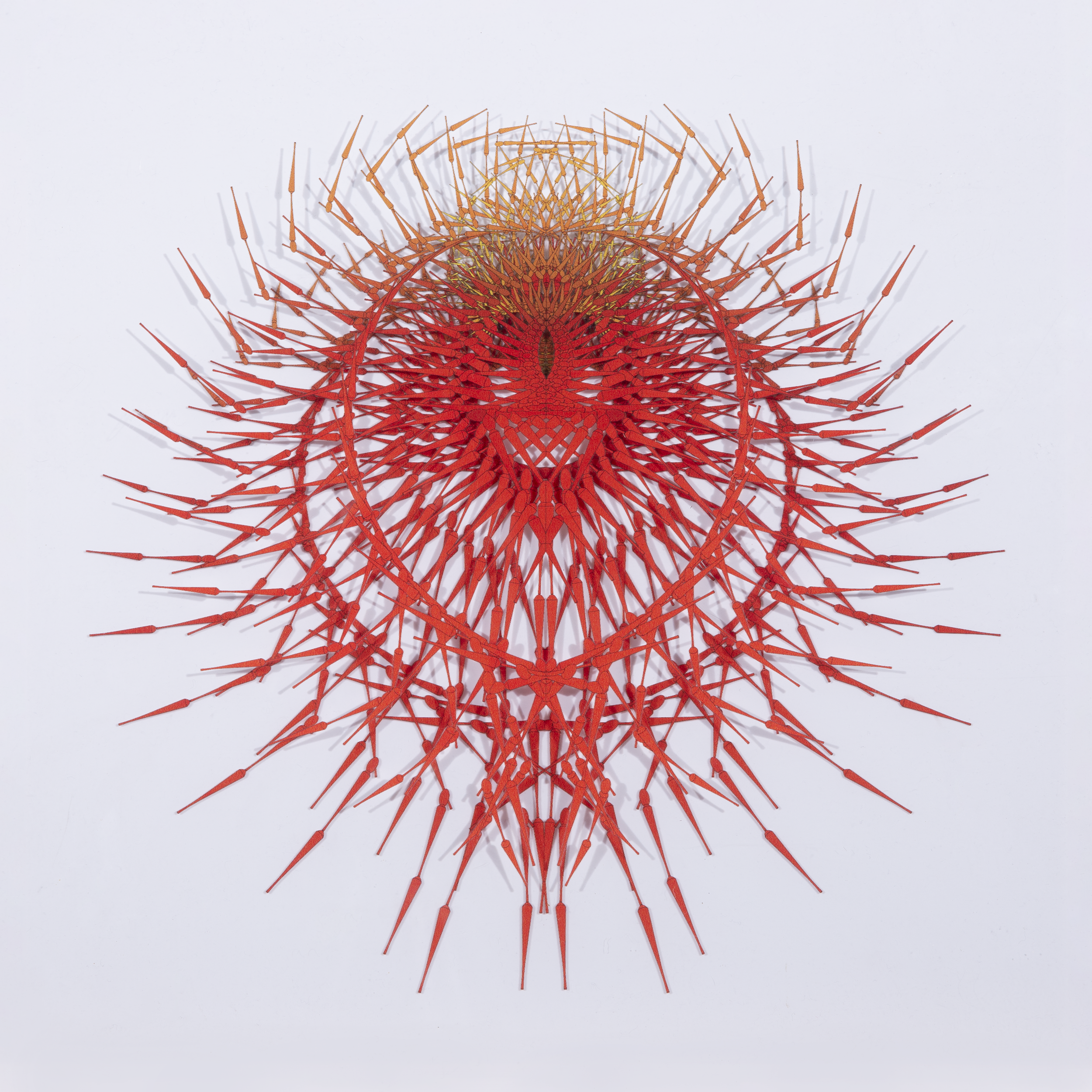Red 4, 16” x 16” multi layered print on acrylic £1050, ltd edition of 20