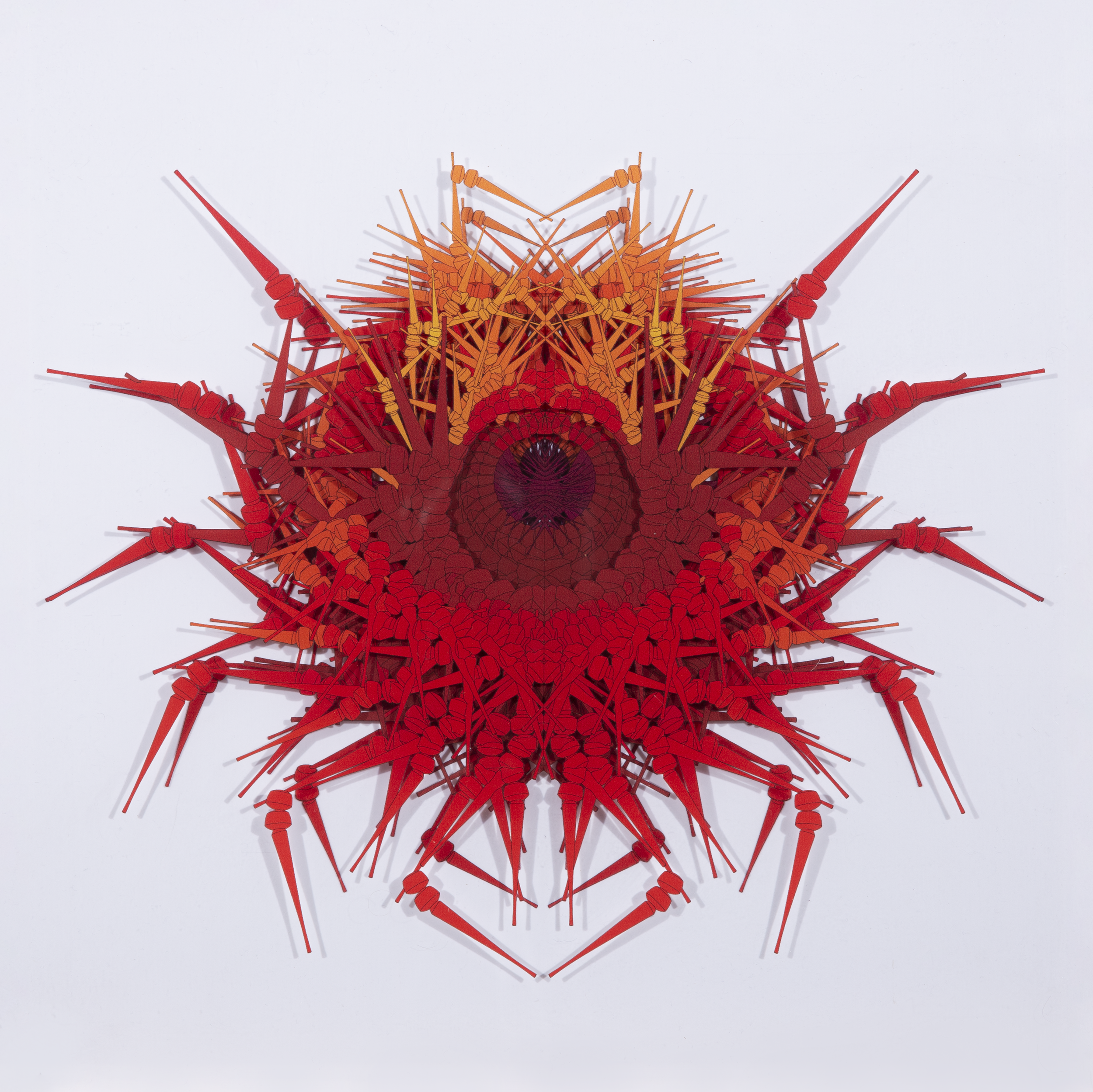 Red Orange 4, 16” x 16” multi layered print on acrylic £1050, ltd edition of 20