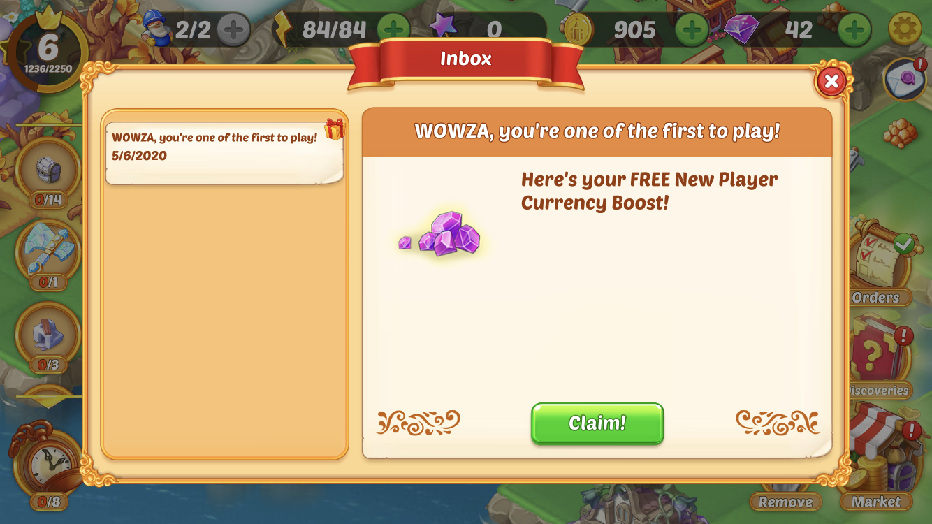 A sample image of the UI in the game