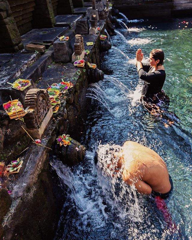 Tirta Empul Temple, Manukaya Village, Bali. The temple was completed in 962, during the reign of Chandra Bhayasingha, the fourth king of the Warmadewa Dynasty.
The holy spring water here pours out through 30 waterspouts into two sacred bathing areas called petirtaan. They are used for a purification ritual known as 'melukat'. Behind the purification pools is large a courtyard with a sacred spring which feeds the pools.
The temple is close to the beautiful and ancient site of Gunung Kawi (11th century temple and funerary complex) which we also recommend visiting if you are staying in the area around Ubud.
Another site built in the 9th century which is also worth a visit is the temple of Goa Gajah (The Elephant Cave).
Please follow us @optionescape for more travel tips.
Please feel free to ask us any questions about our experiences abroad. We were not sponsored for this trip. We paid our own way and our recommendations and opinions here are our own.