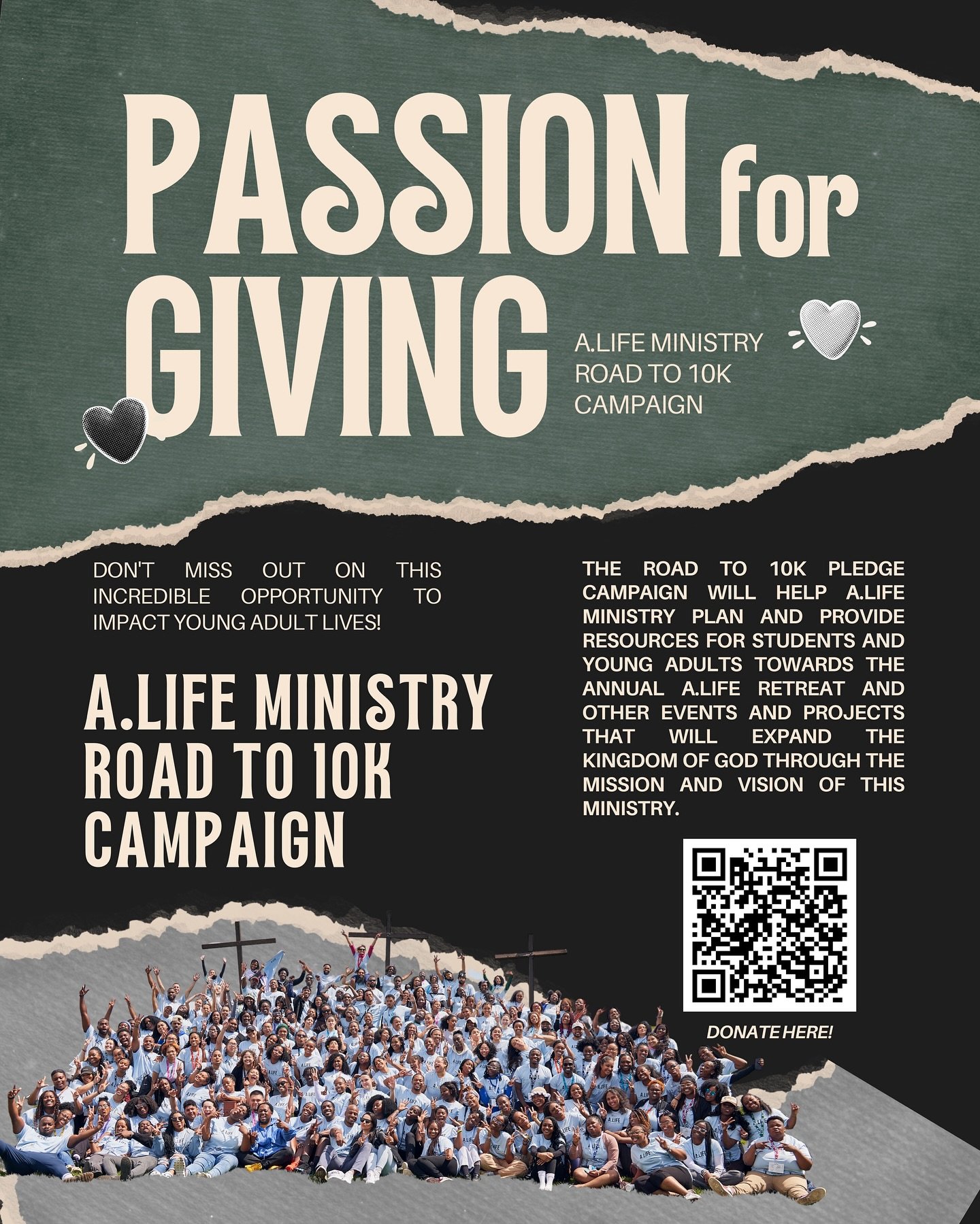A.LIFE family! Has A.LIFE made a difference in your life?! If so, we want to hear how. 
.
Tomorrow is Giving Tuesday, and we are asking you to partner and make a monetary pledge to A.LIFE Ministry, a 501c3 nonprofit. We need you and your networks&rsq