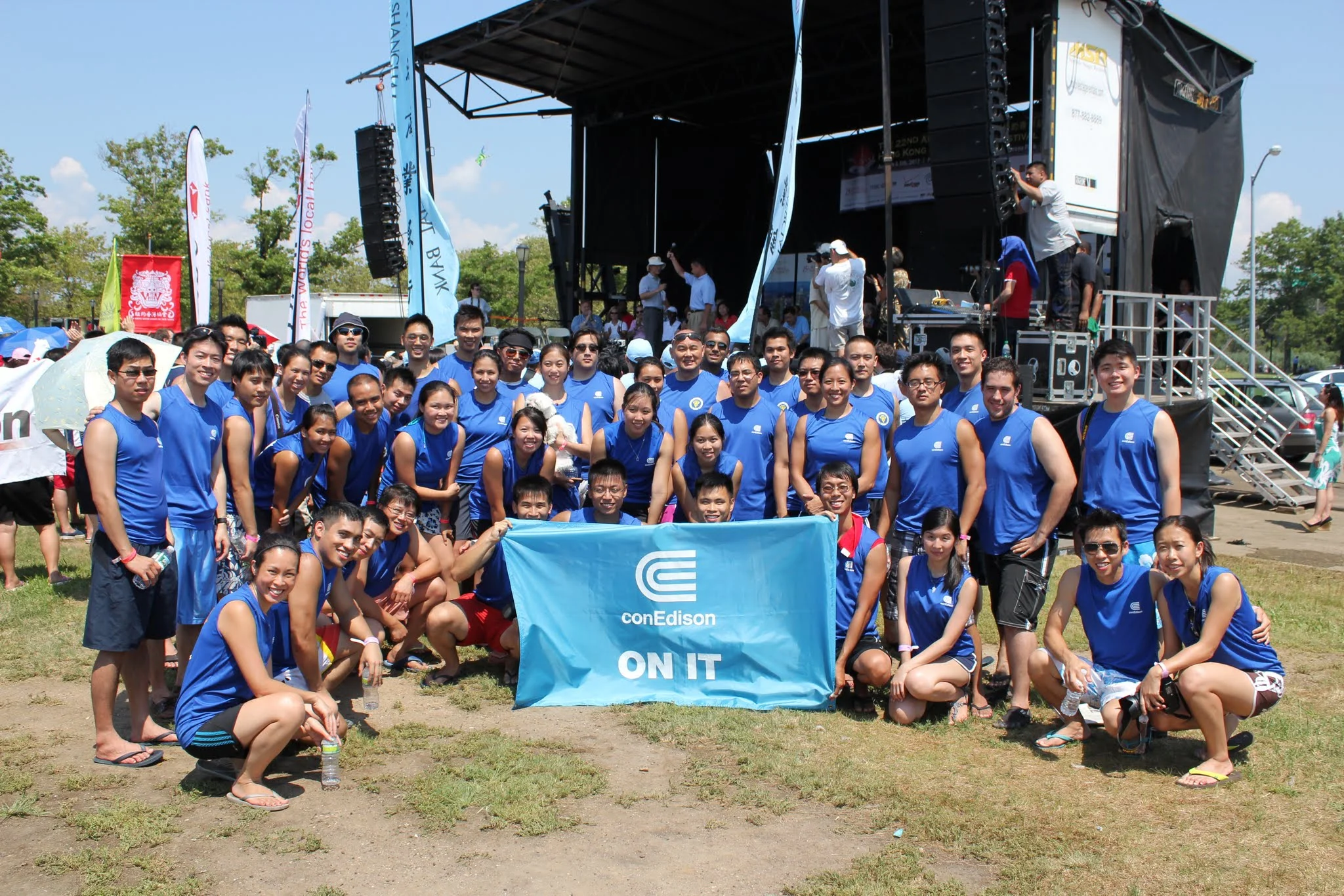 Our team during August 2012 at the Hong Kong Dragon Boat Festival in Queens, NYC Photographer: Silver Lee