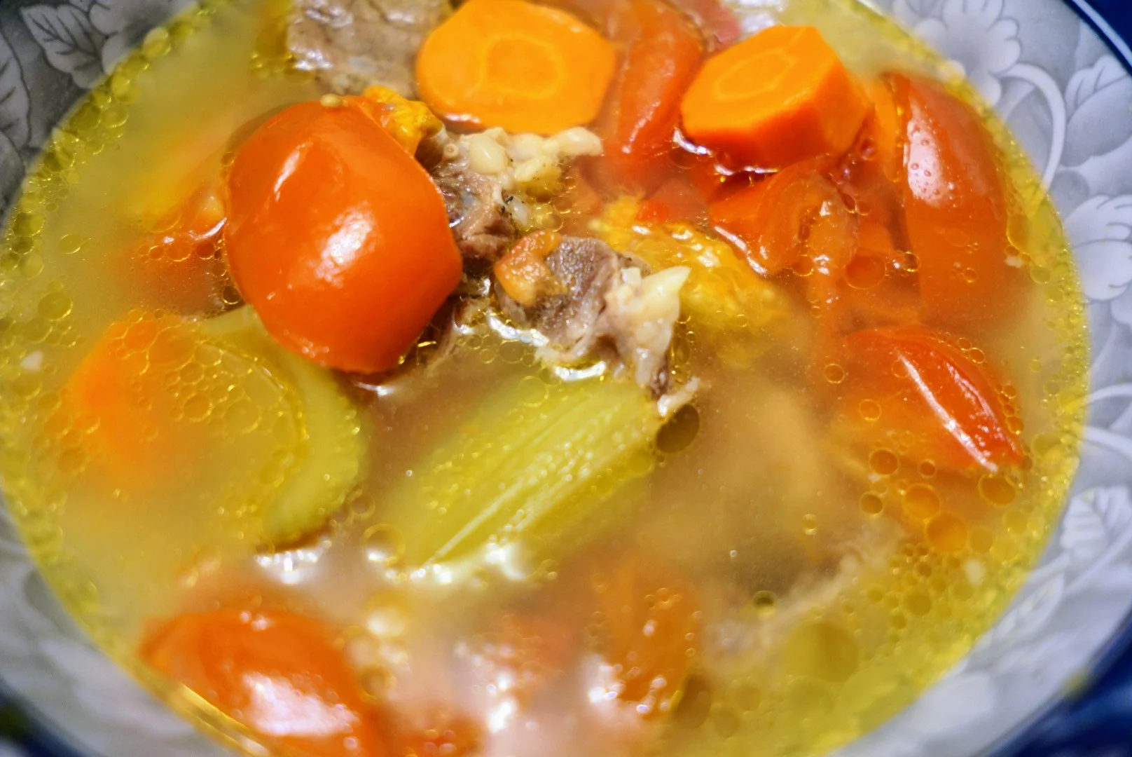 Delicious hearty oxtail soup with lots of love and vegetables