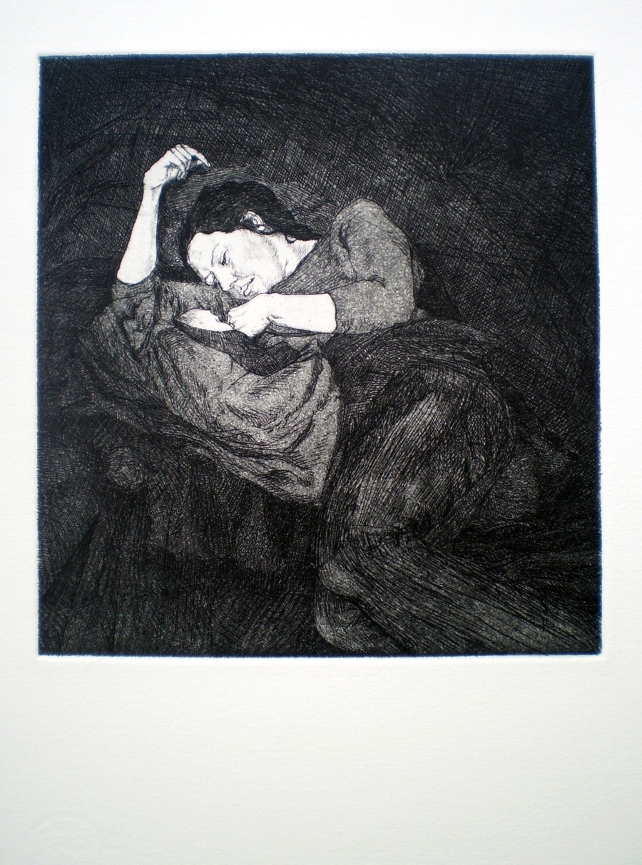   O quiet in our world, etching and aquatint, 200 x 215mm, 2011.  