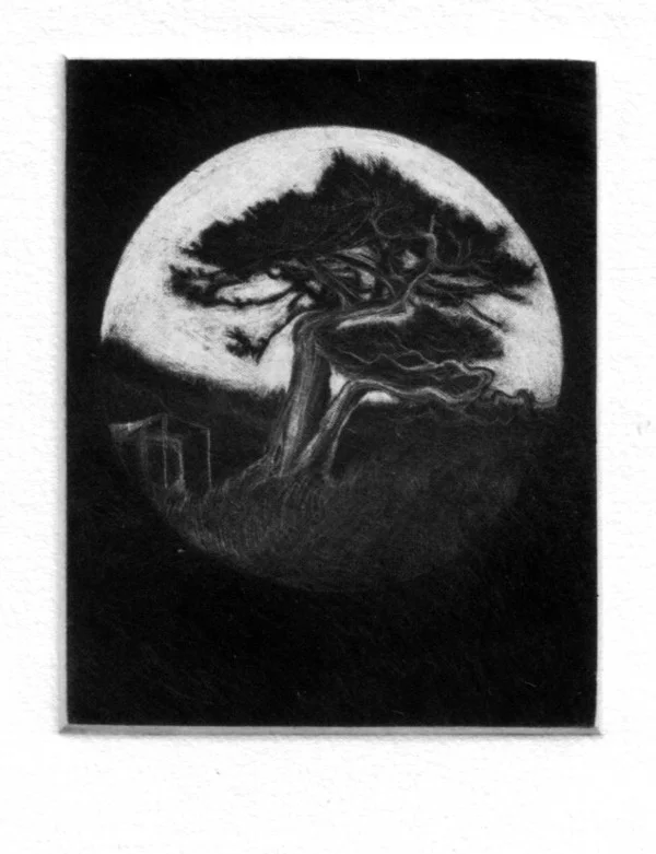 The Camp, mezzotint, 68 x 90mm, 2011