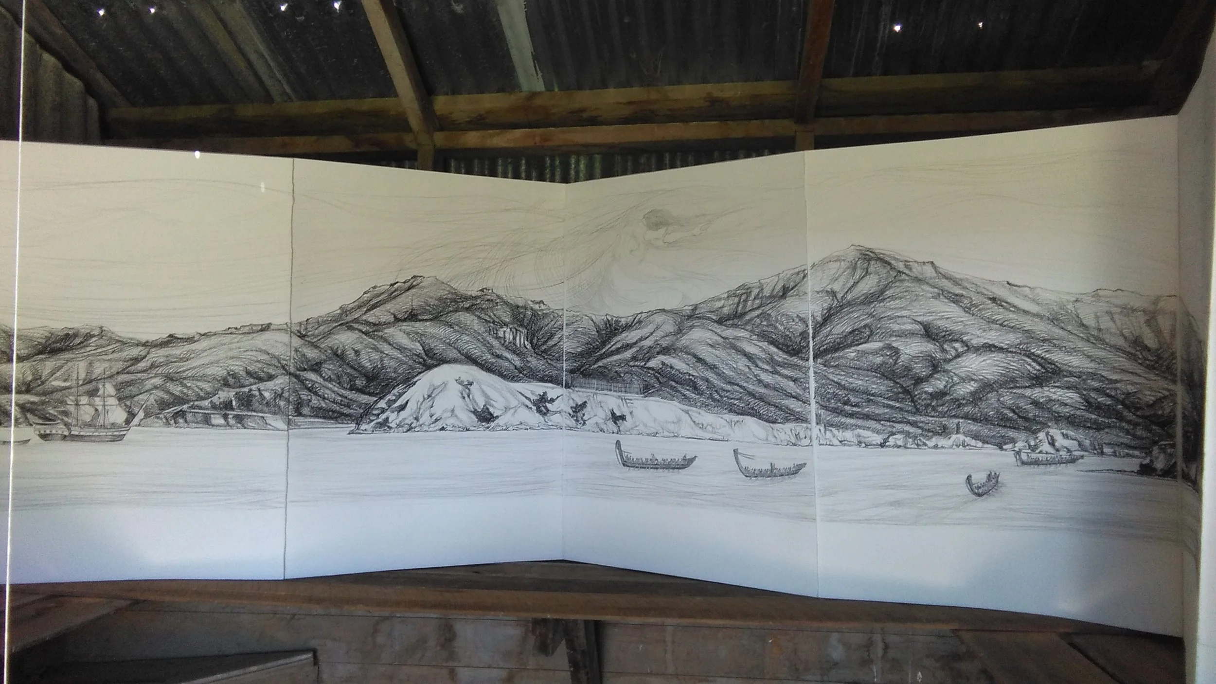 Onawe Long Scroll - detail