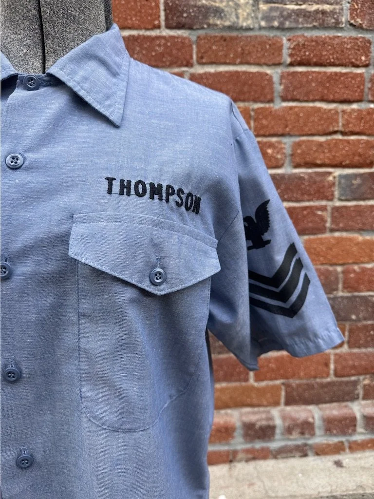 Vintage 80s Navy Chambray Workwear Shirt