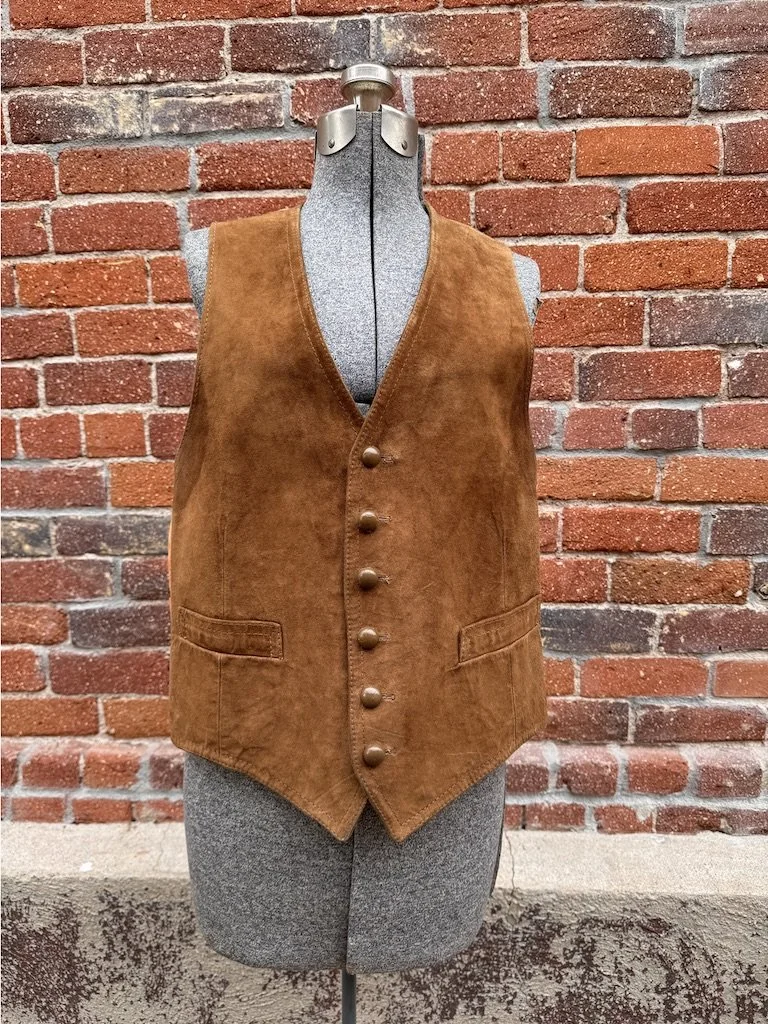 Men's Vintage 60s Brown Suede Vest