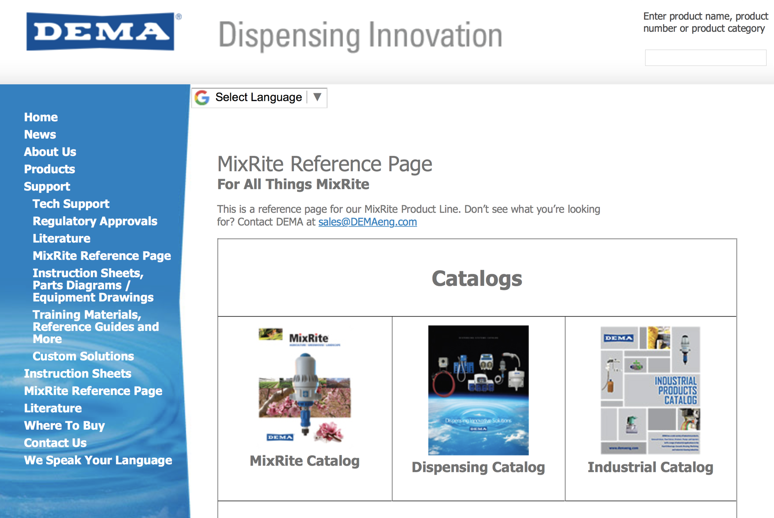 DEMA's MixRite Reference Page
