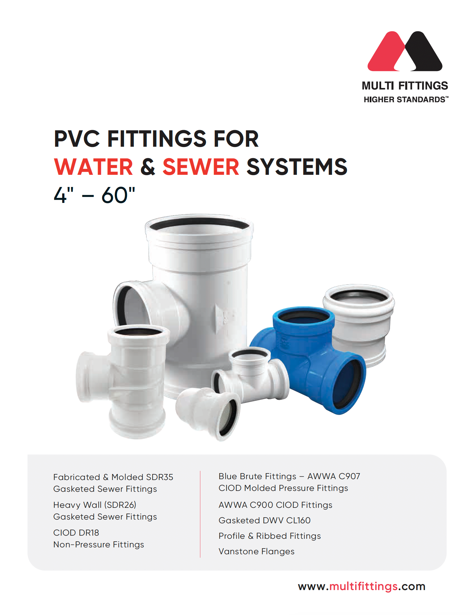 PCV Fittings for Water &amp; Wastewater Systems 4"-60"