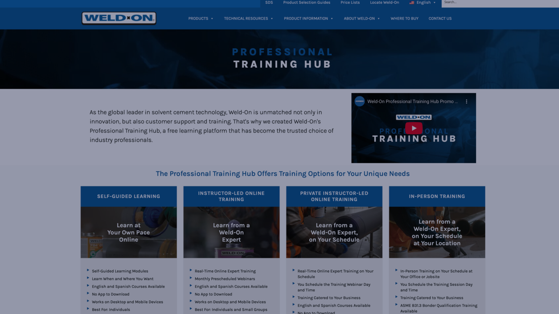 New Weld-On Training Hub: Flexible Options for Your Team