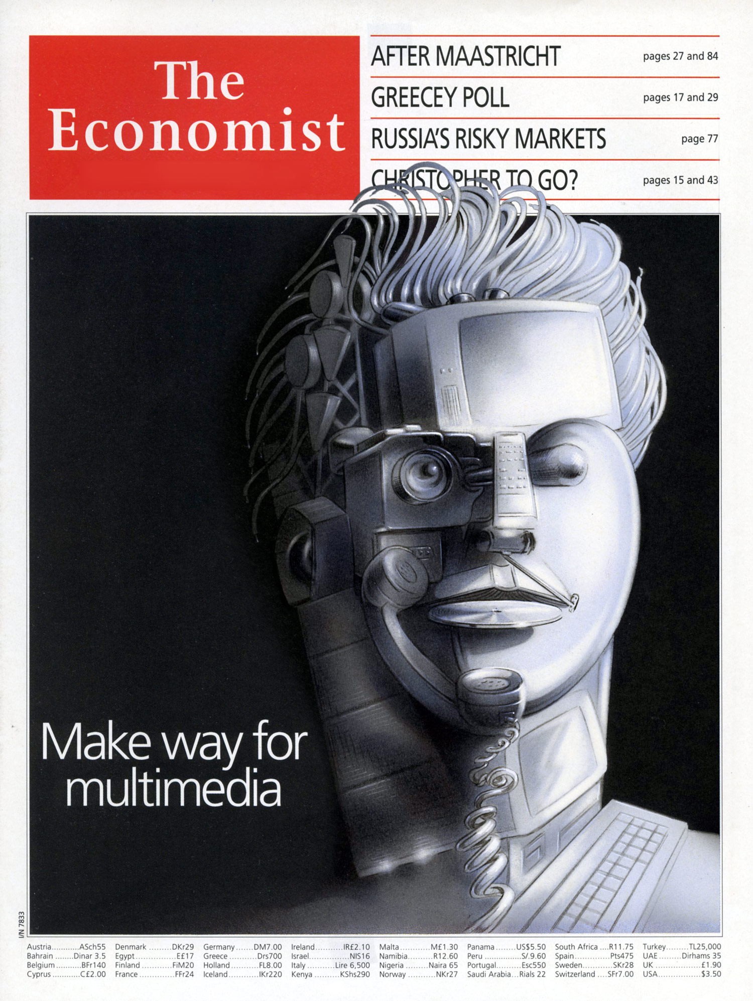  The Economist magazine front cover. Designed and illustrated using the 'Arcim Boldo' effect.   