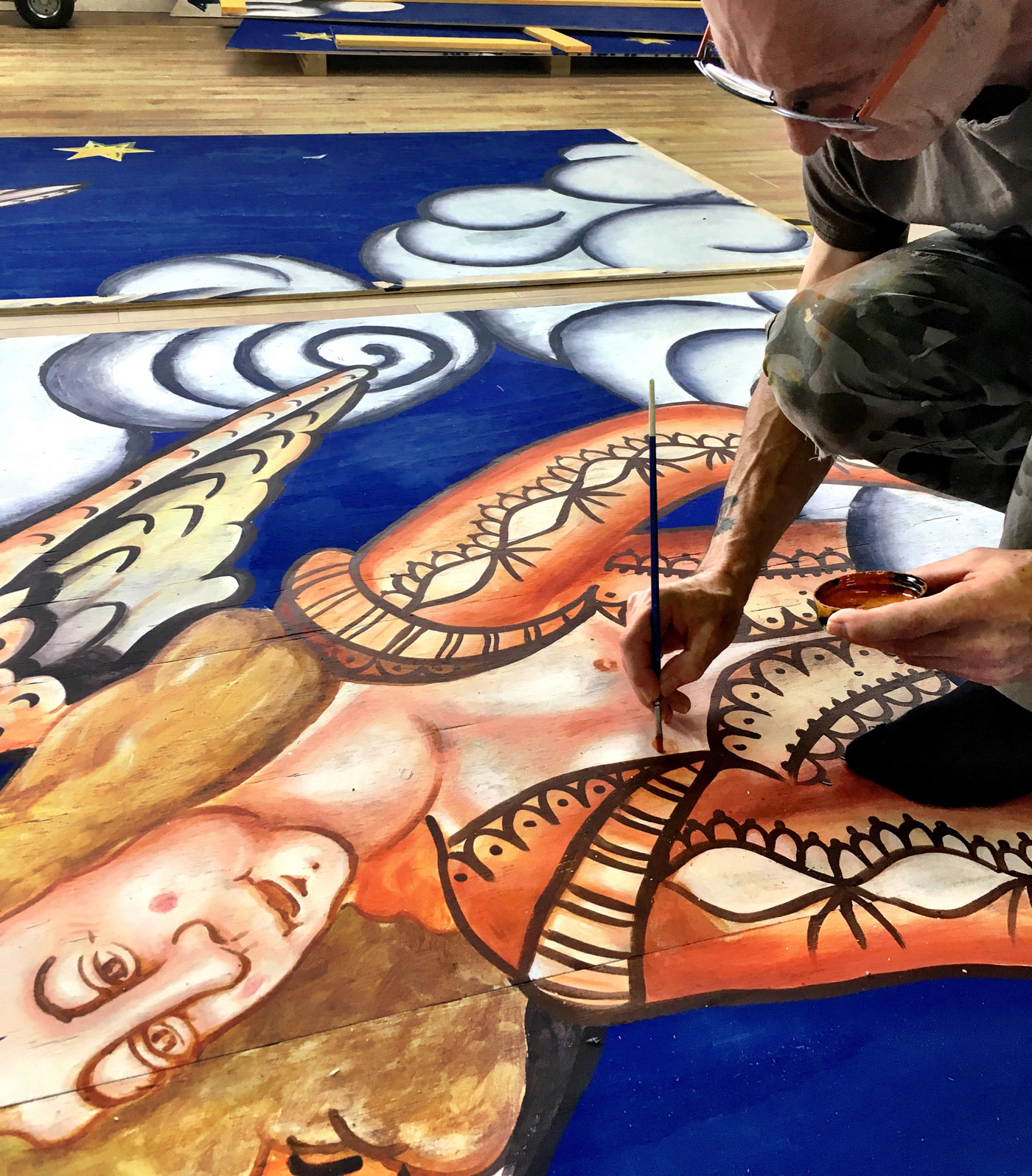  Pop-Up Globe Ceiling Painting.   