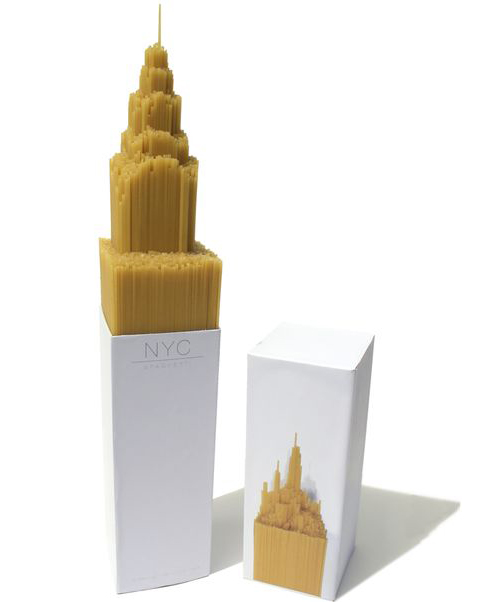 NYC SPAGHETTI PACKAGING (ABOVE) Award winning work by Alex Creamer (final year Graphics student).