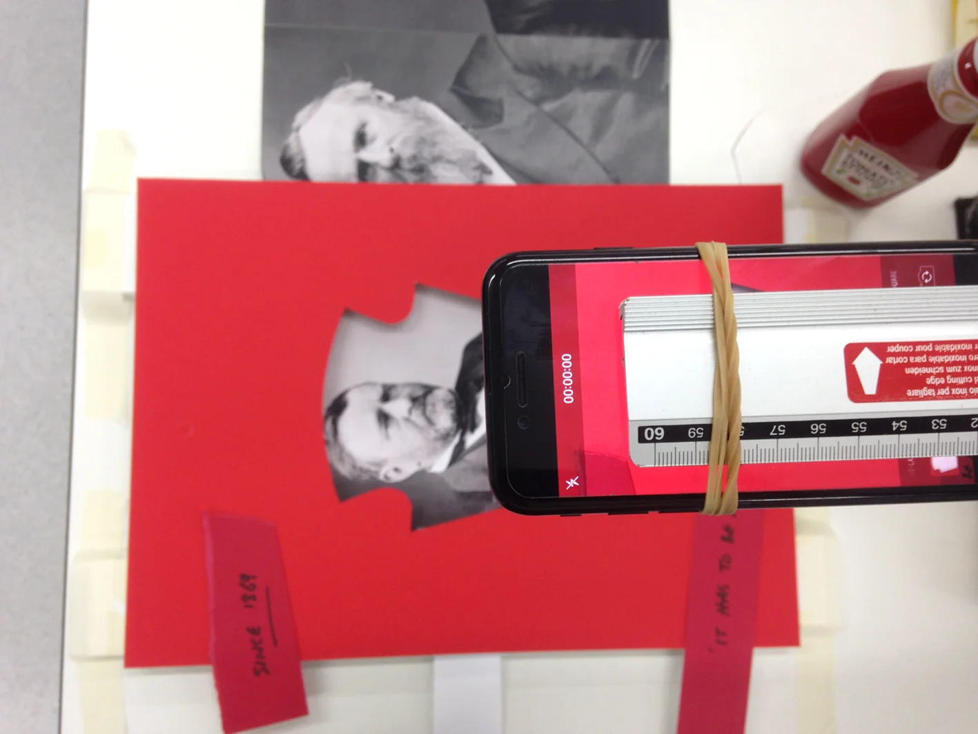 Makeshift rostrum camera