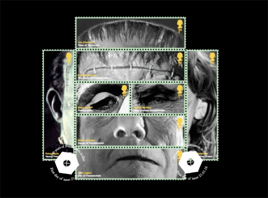 Composite Frankenstein’s Monster made up from several classic actors portrayals
