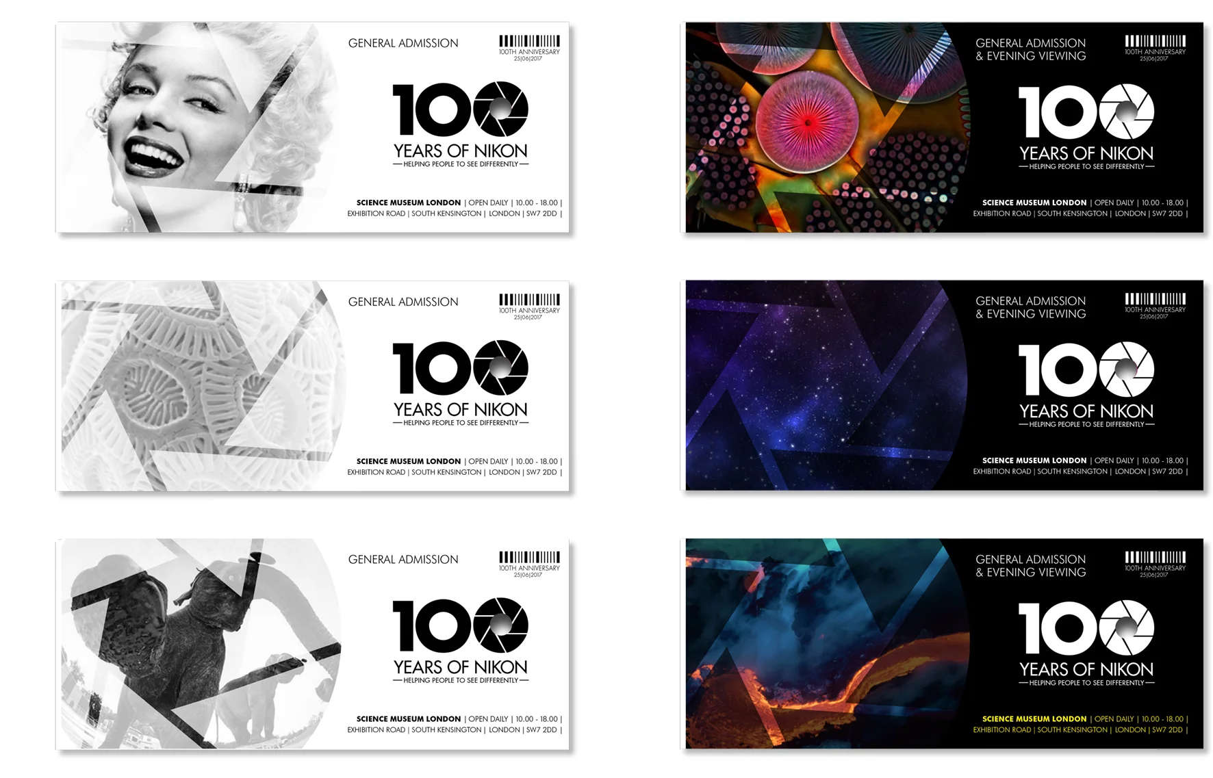 Exhibition ticket designs