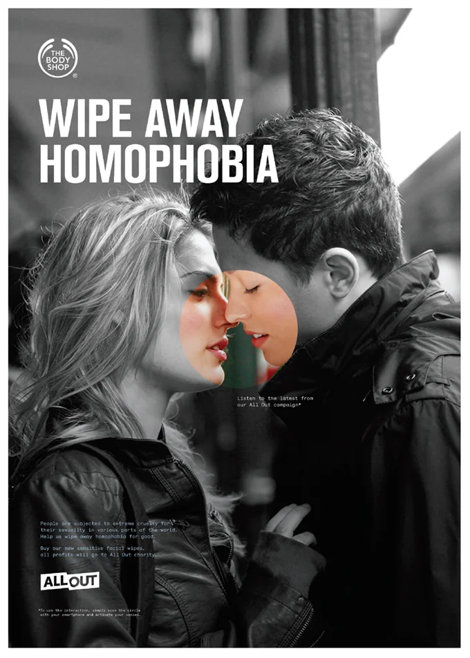 Issues - The sound sense is Body Shop’s voice. Listen to the campaign on gay rights & vice your views by uploading them.
