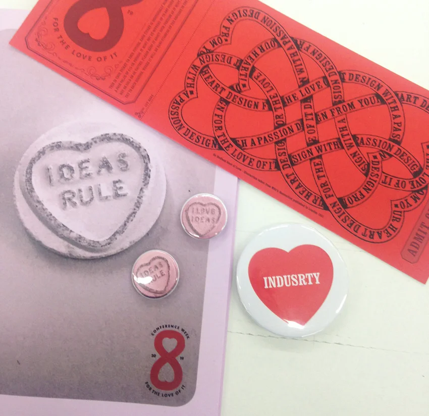 Programme, badge, sweets combo