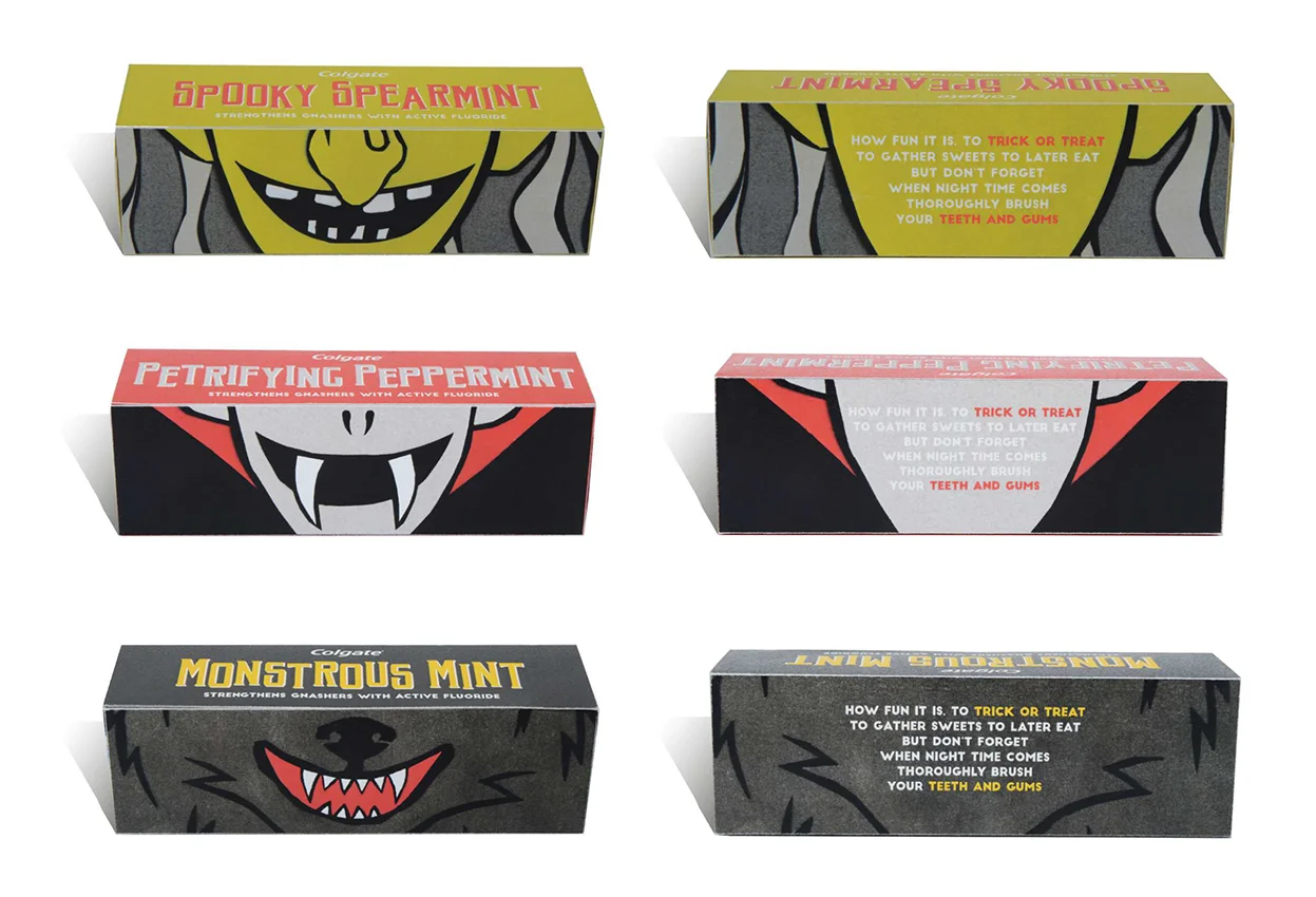 Each pack has a short, fun poem on the reverse highlighting the importance of brushing your teeth.