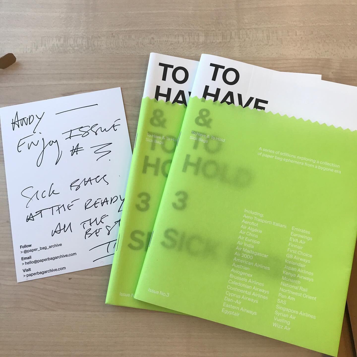 Issue 3 of &lsquo;To Have &amp; to Hold&rsquo; Tim Sumners on going paper bag archive project. A fantastic record of those small paper based ephemera items.