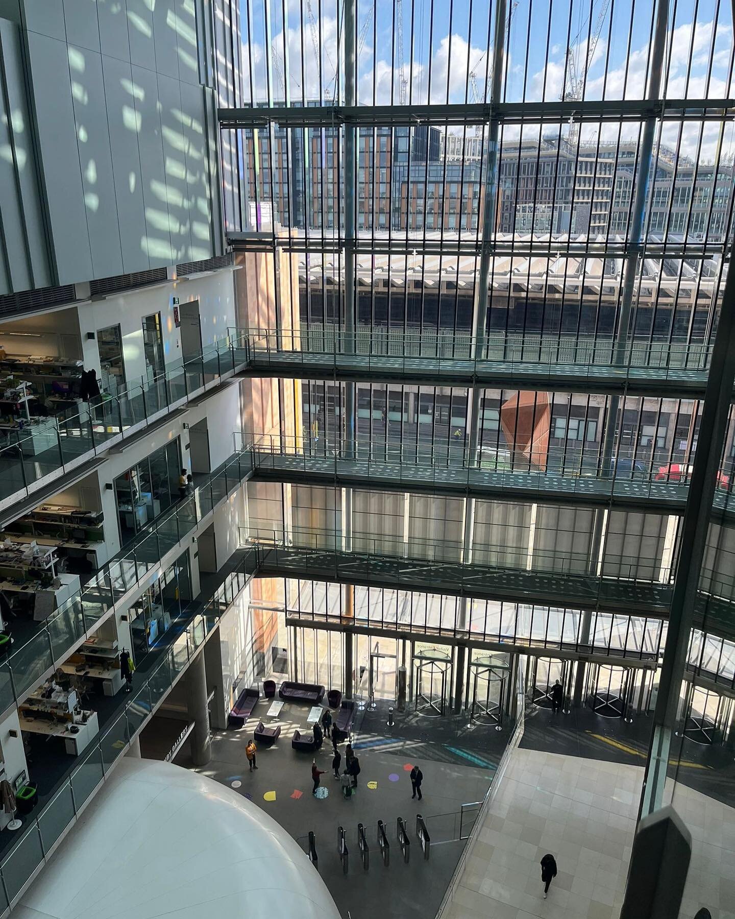 Working from height today. Looking at reworking spaces within  @thefranciscrickinstitute #consultant #projectmanagement #spaces #offices #workshop #london #buildings