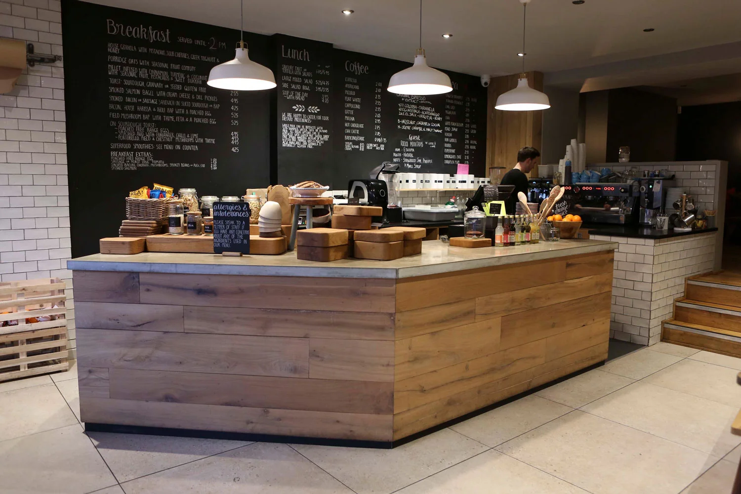 Cast and polished concrete worktops, Spicer and Cole, Tinney and Co
