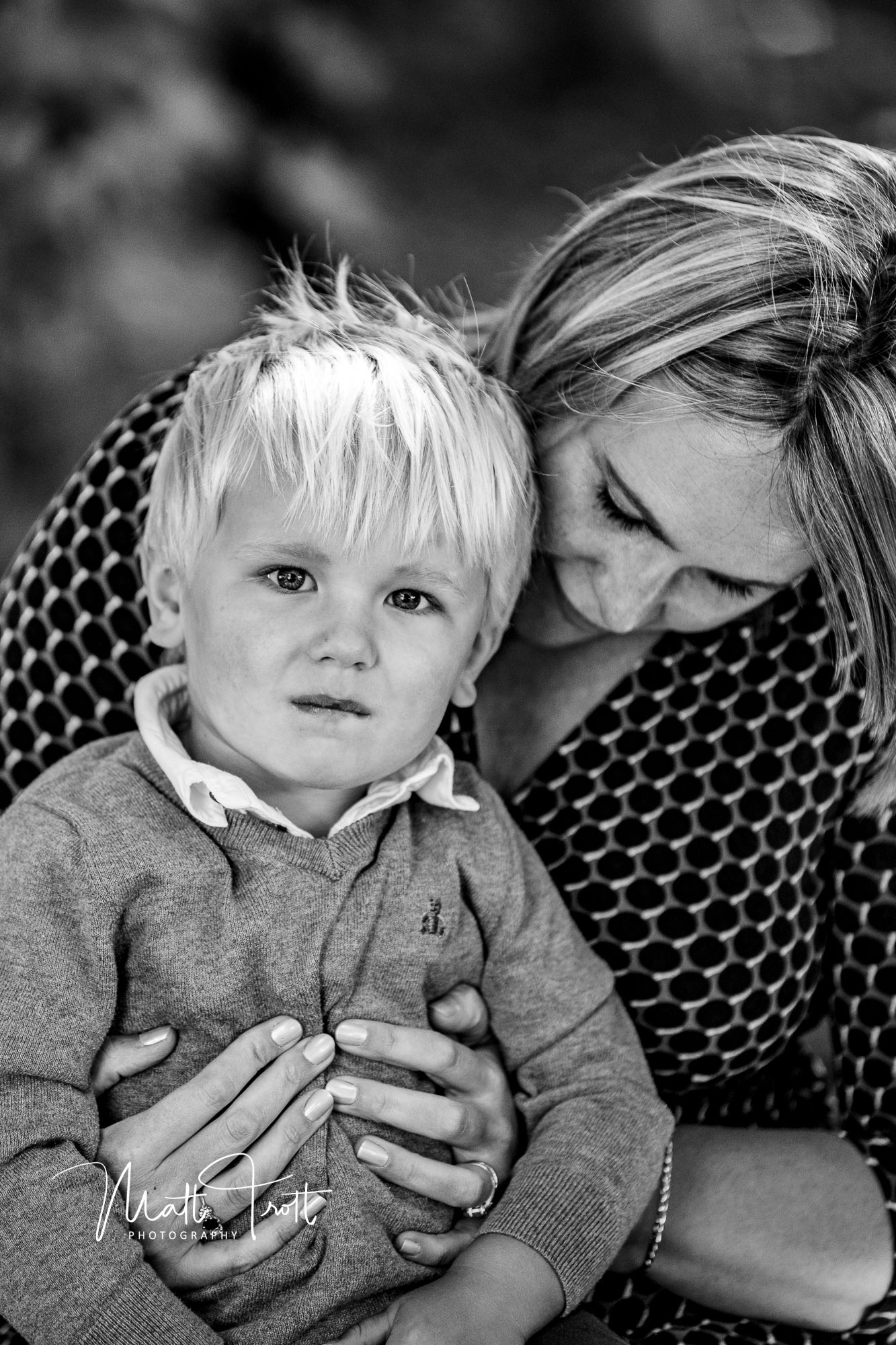 Mother and Son during the service at a wedding