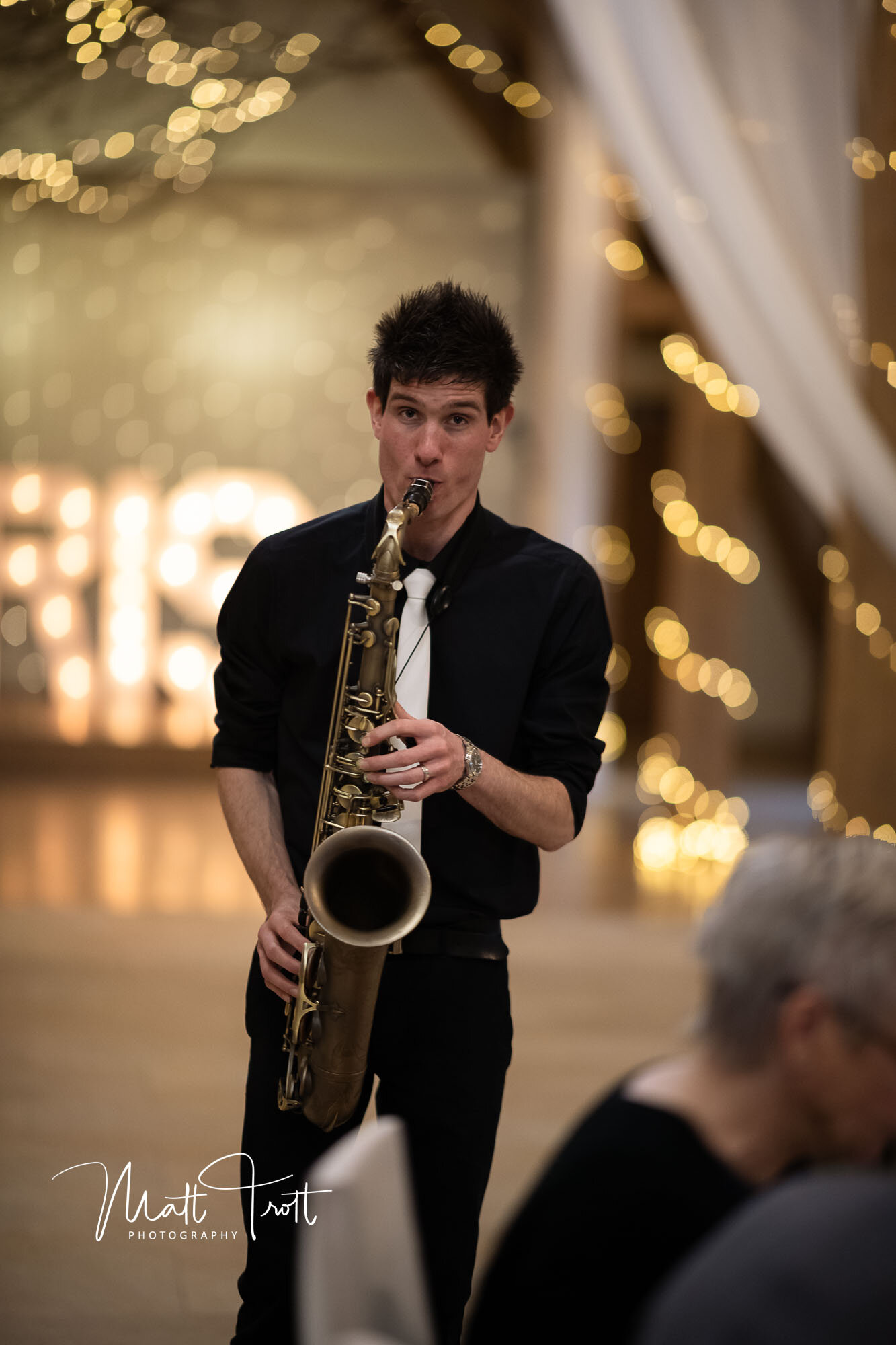 Saxophone player at the old kent barn