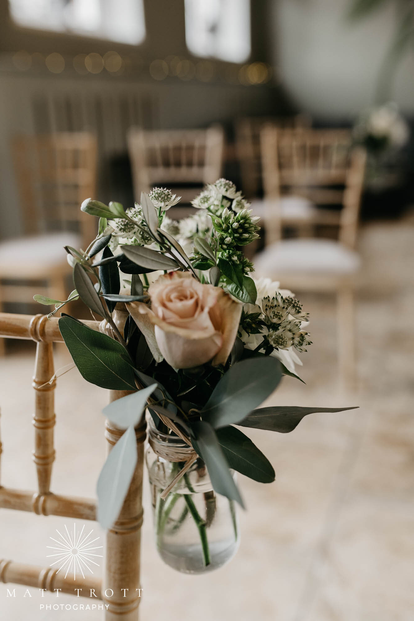 beautiful chair decoration at the secret garden wedding venue