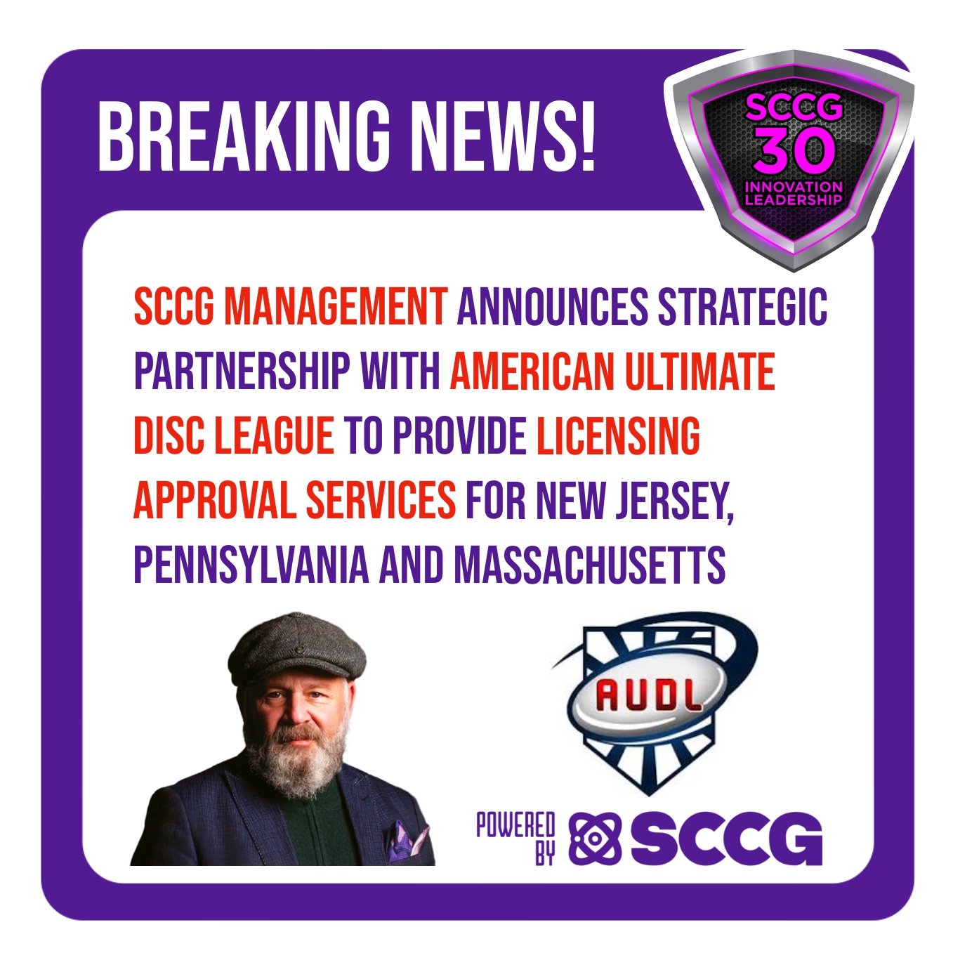 SCCG Management Announces Strategic Partnership with American Ultimate Disc League