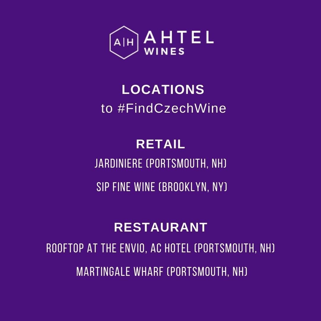 Ready to start exploring Czech wines? You can #FindCzechWine at the following locations. Can't seem to find #czechwine near you? Send us a message!

@jardiniereflowers 
@sipfinewine 
@rooftopportsmouth 
@martingalewharf